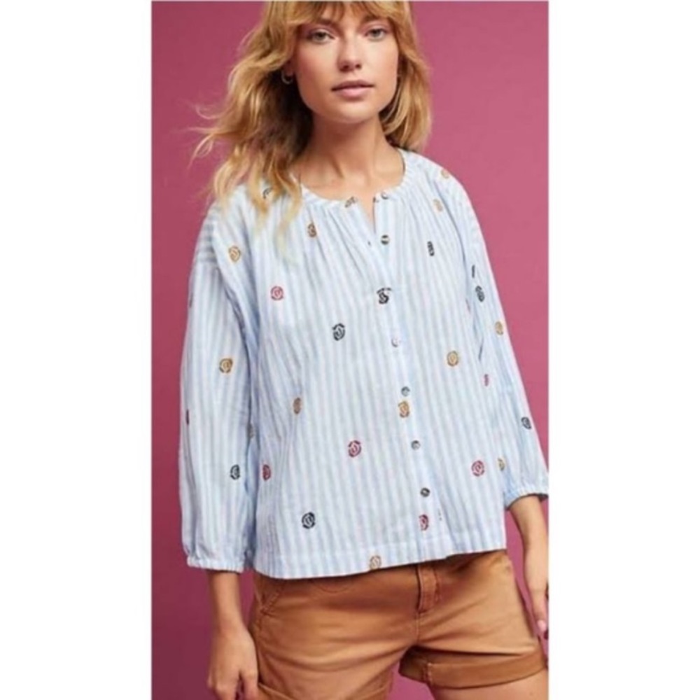 Anthropologie Akemi + Kin “Adela Embroidered Top”